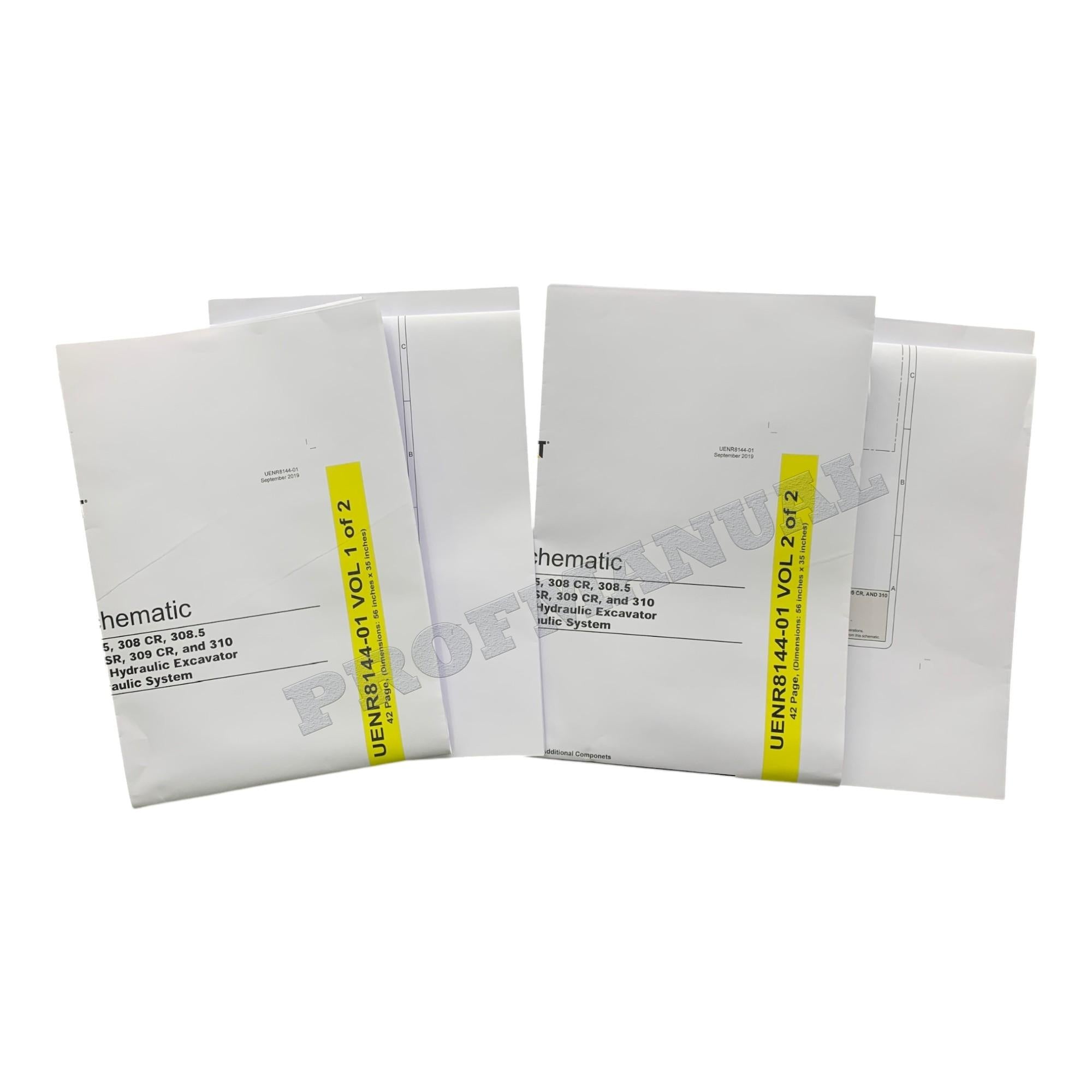 Manual de servicio completo de la excavadora Caterpillar 308 CR 12 libros + 2 hojas *Enviar número de serie