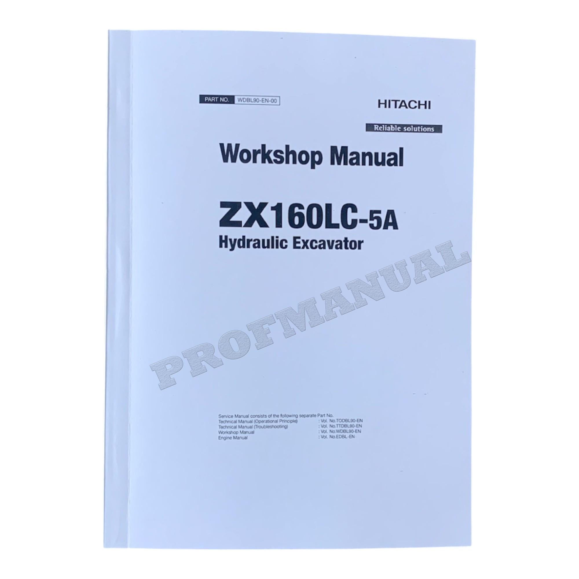 HITACHI ZAXIS ZX160LC-5A Excavator Workshop Service Manual