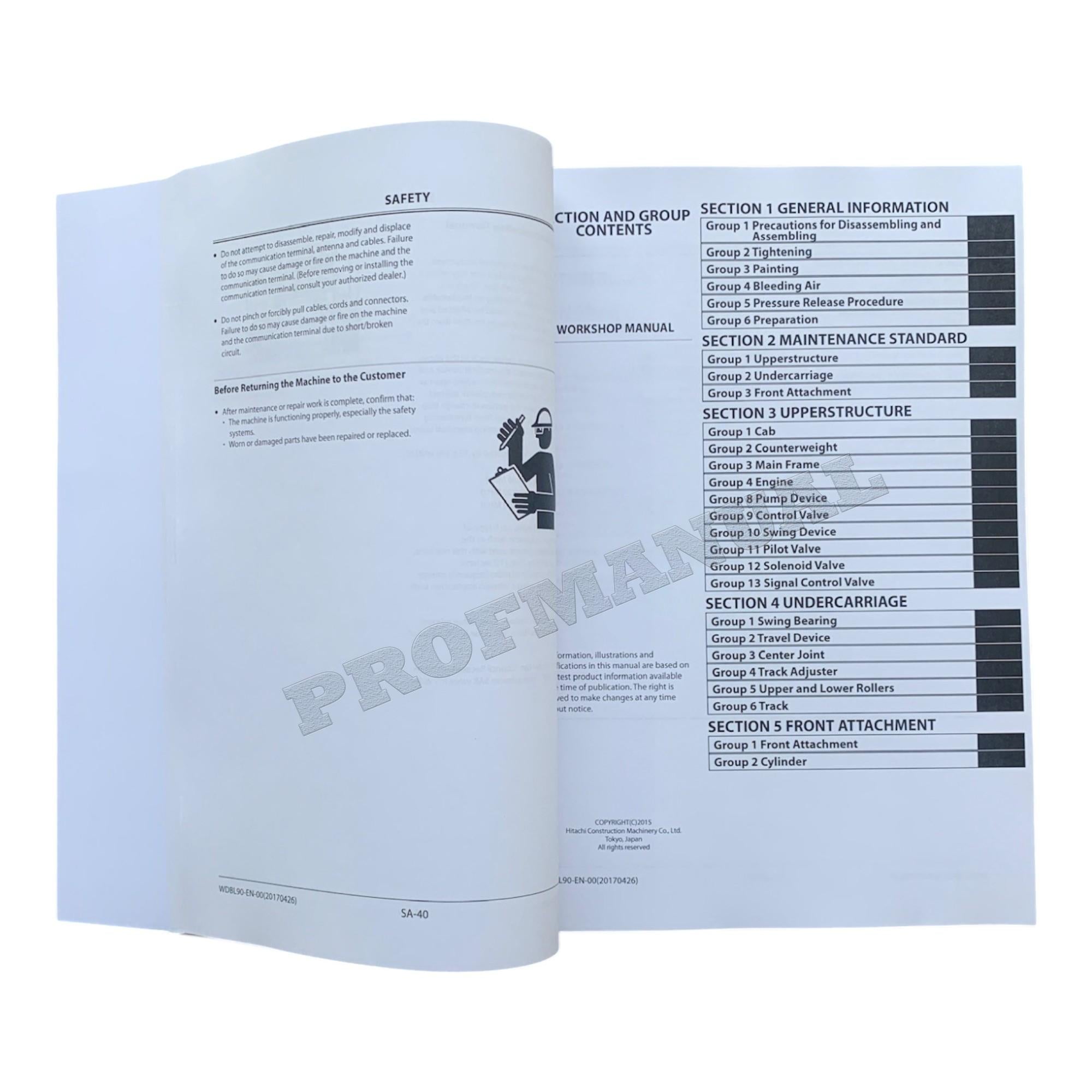HITACHI ZAXIS ZX160LC-5A Excavator Workshop Service Manual