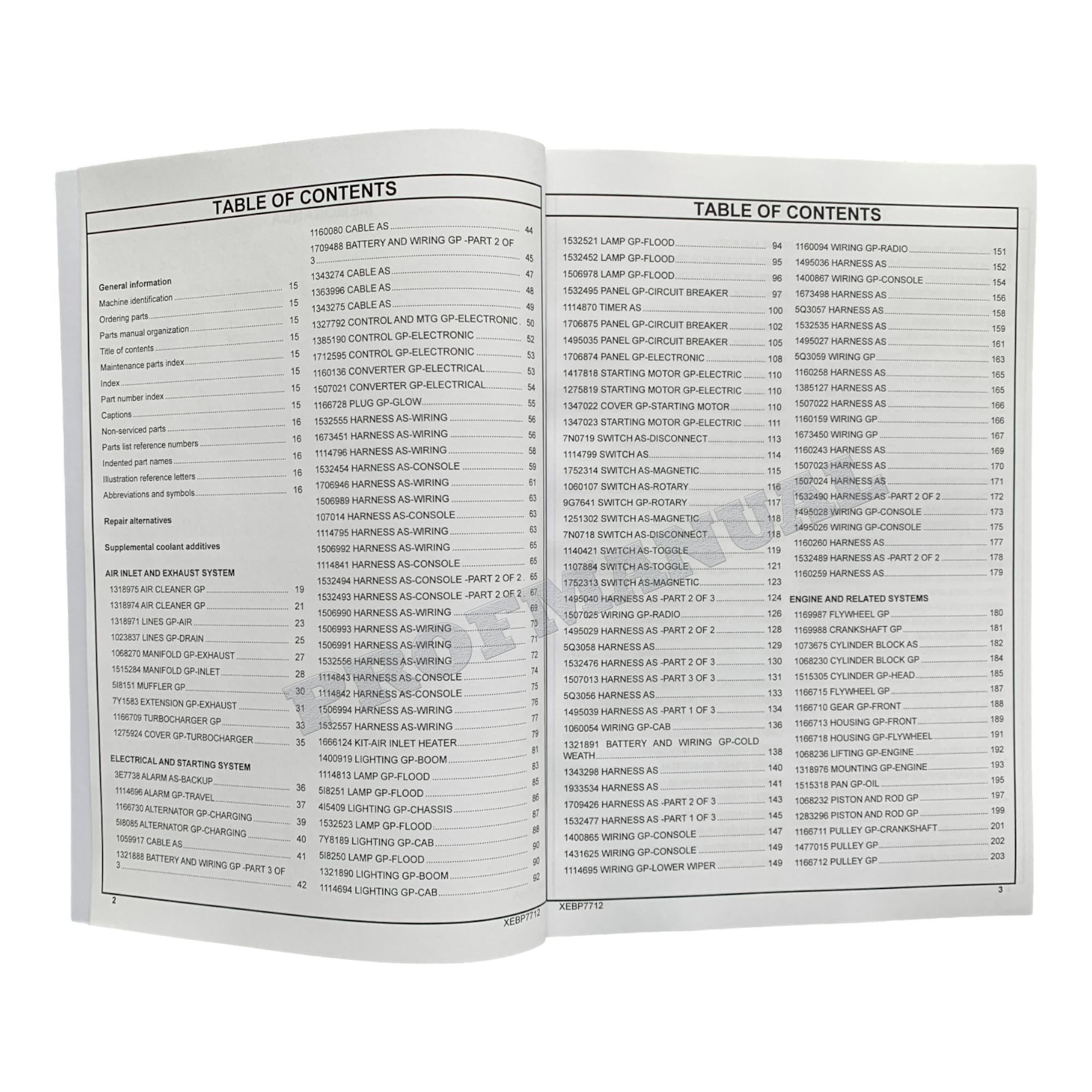 Caterpillar Cat 315B 315BL Track Type Excavator Parts Catalog Manual