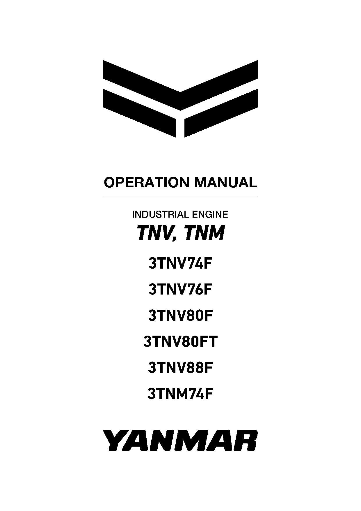 Hyundai YANMAR TNV-F Series Operation Manual Tier4F StageV ENGINE