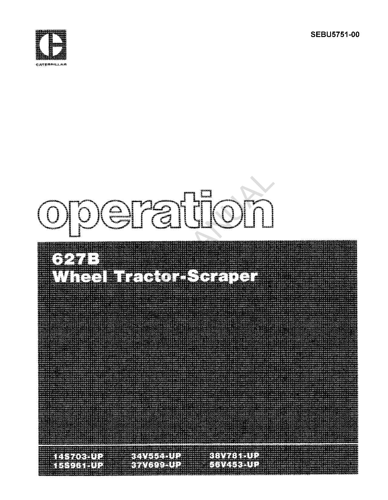 Manual del operador de la mototraílla Caterpillar 627B