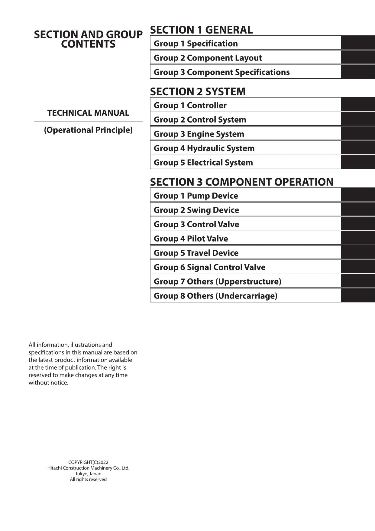 HITACHI ZAXIS ZX160LC-6 Excavator Operational Principle Technical Manual
