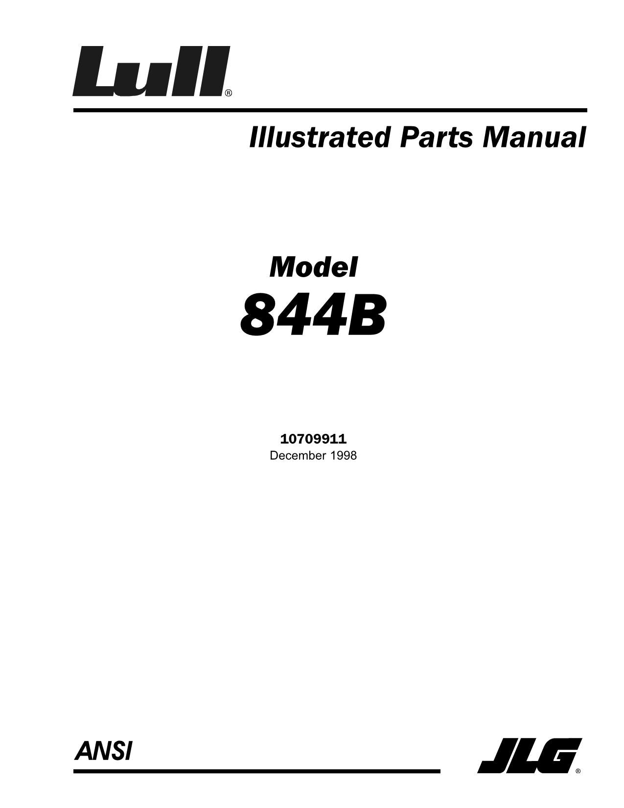 LULL 844B Telehandler Parts Catalog Manual