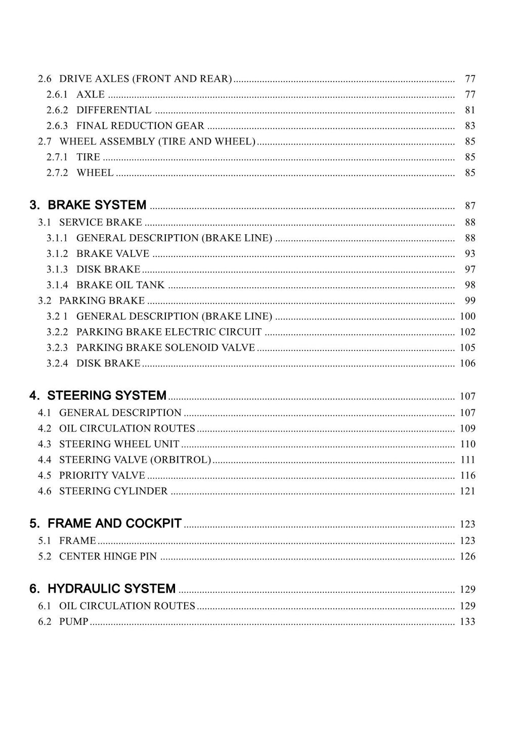 Hitachi LX70-7 LX80-7 Wheel Loader Technical Manual