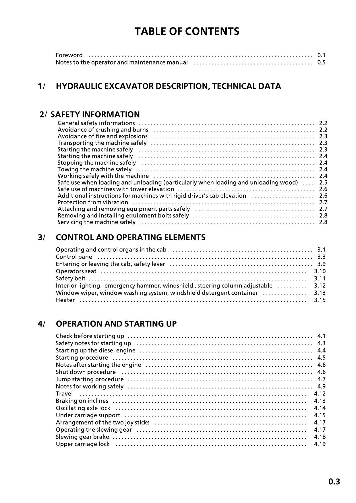 Liebherr A904 Industrie Excavator Operators manual