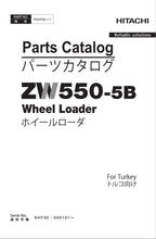 Hitachi ZW550-5B Turkey Wheel Loader Parts Catalog Manual SN NHF90 009101-up