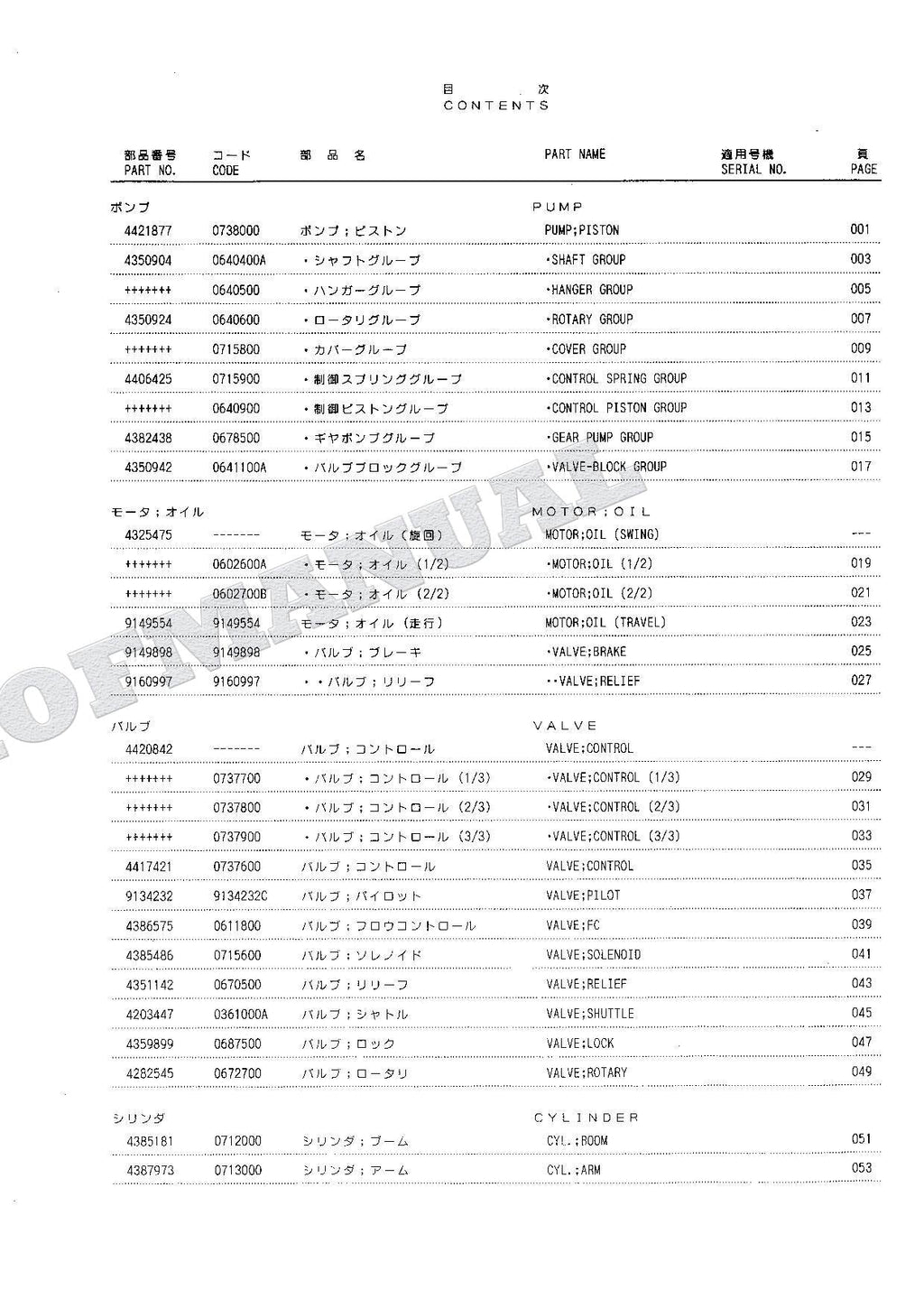 HITACHI EX75URLC-3 Equipment Component Excavator Parts Catalog Manual
