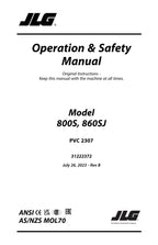 Manual del operador de mantenimiento y operación de plataformas elevadoras JLG 800S 860SJ 31222372