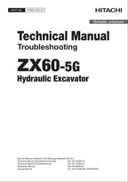 HITACHI ZAXIS ZX60-5G Excavator Troubleshooting +Schematic Technical Manual