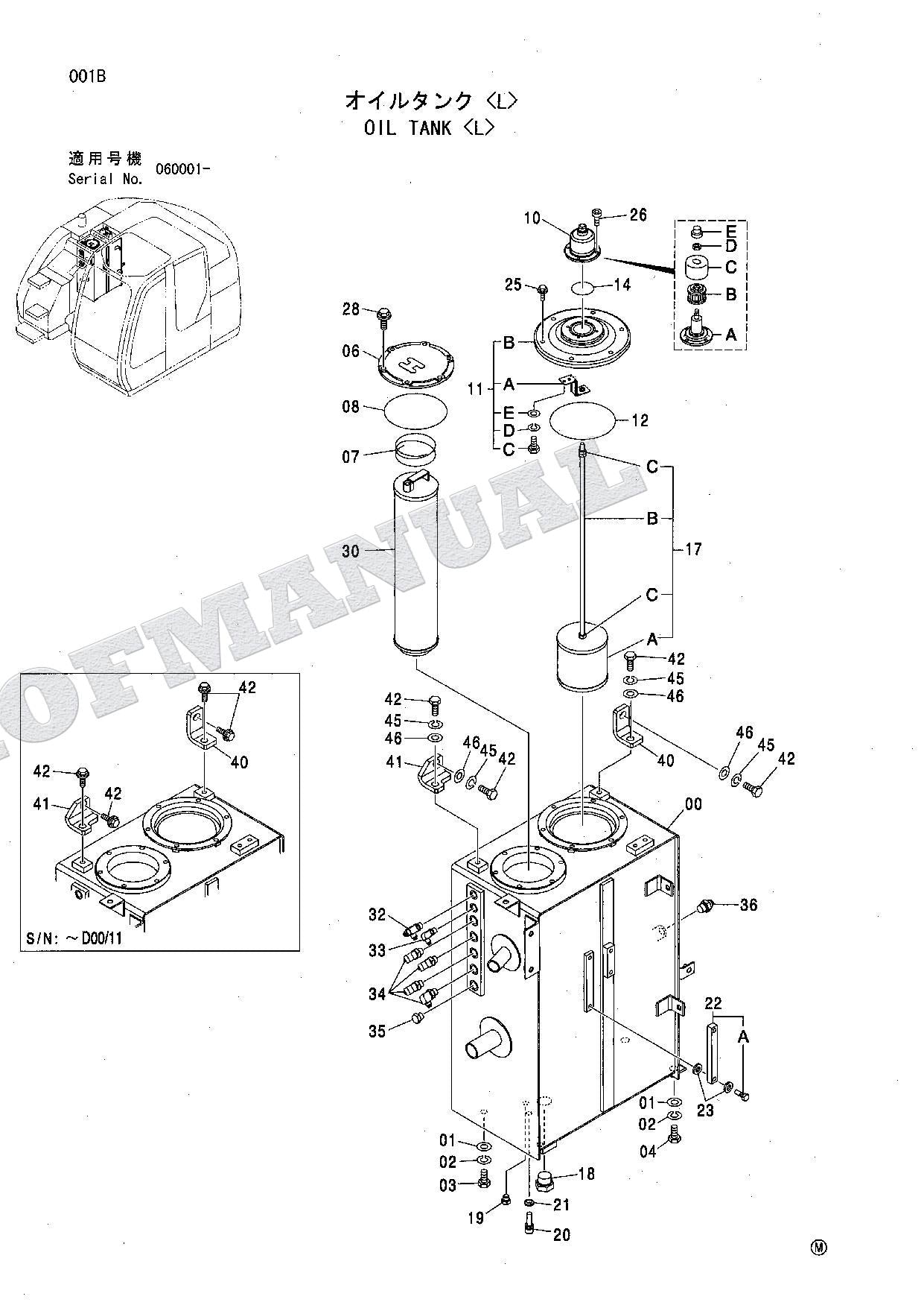 HITACHI ZAXIS ZX135USL Forestry Spec Excavator Parts Catalog Manual