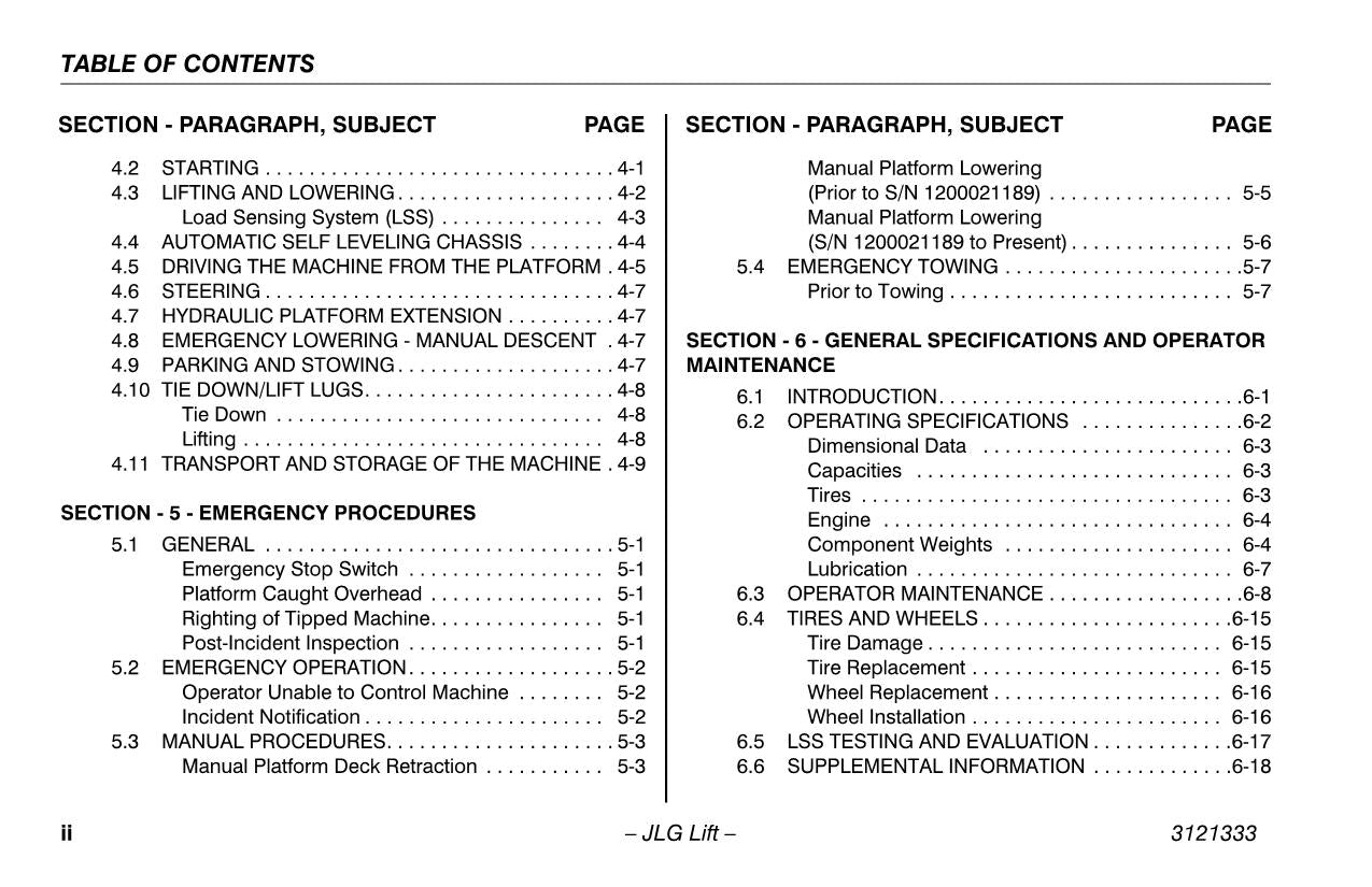 LIFTLUX 203-24 Scissor Lift Maintenance Operation Operators Manual 3121333
