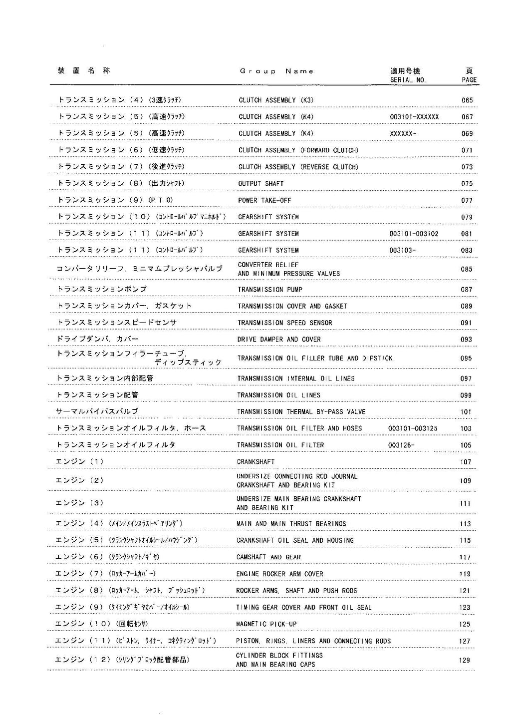 Hitachi LX150-5 Wheel Loader Parts Catalog Manual SN 003101-up