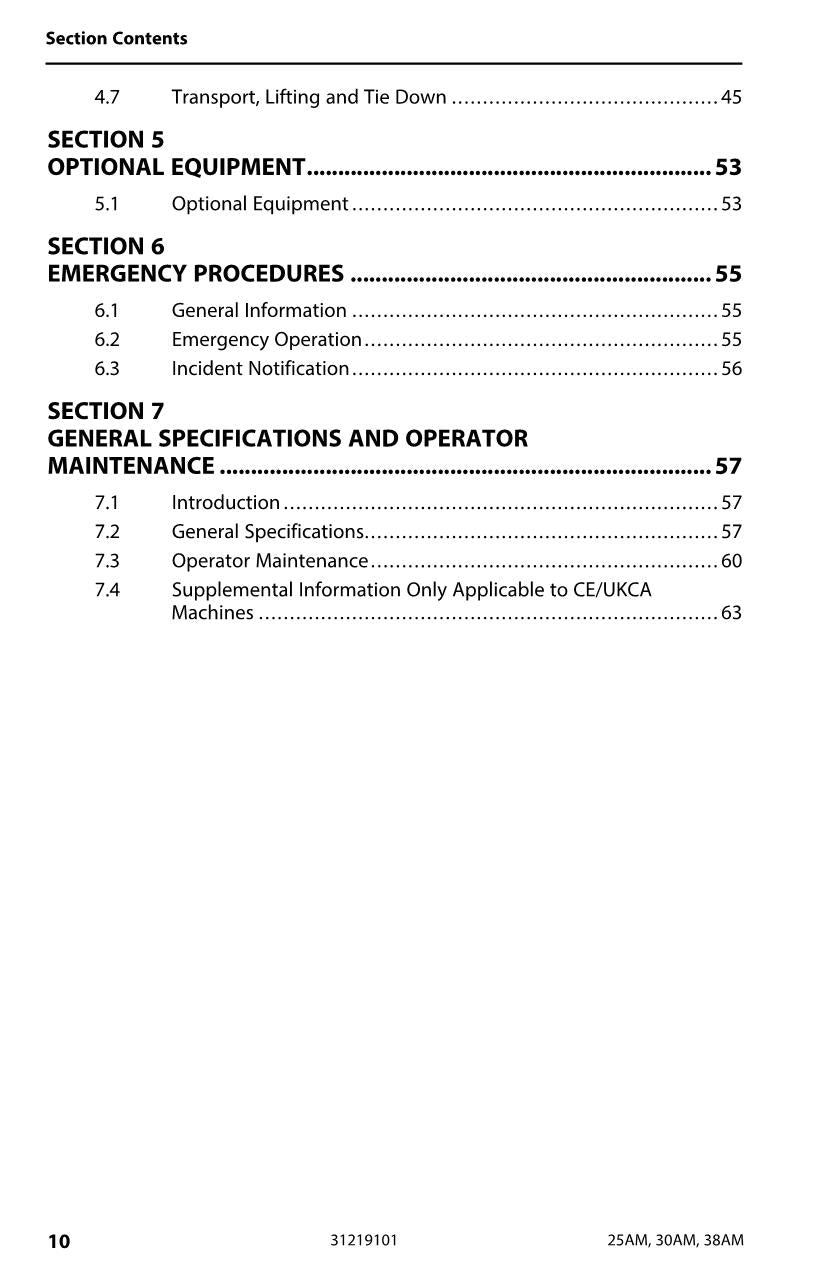 Manual del operador de mantenimiento y operación del mástil vertical JLG 25AM 30AM 38AM 31219985