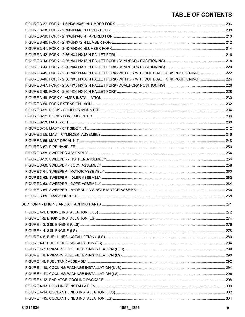 JLG 1055 1255  Telehandler Parts Catalog Manual  31211636