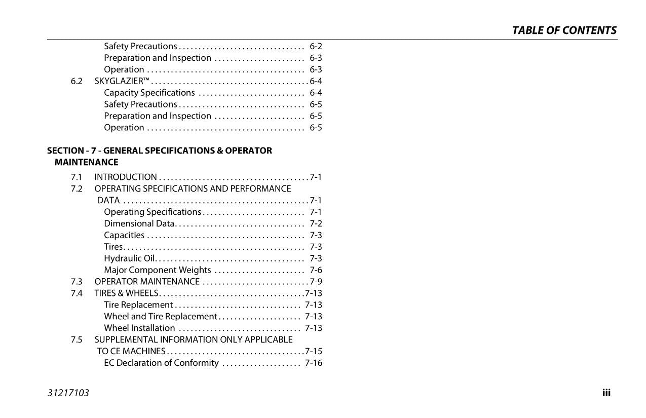 Manual del operador de mantenimiento y operación de la plataforma elevadora JLG EC450AJ EC520AJ 31217103