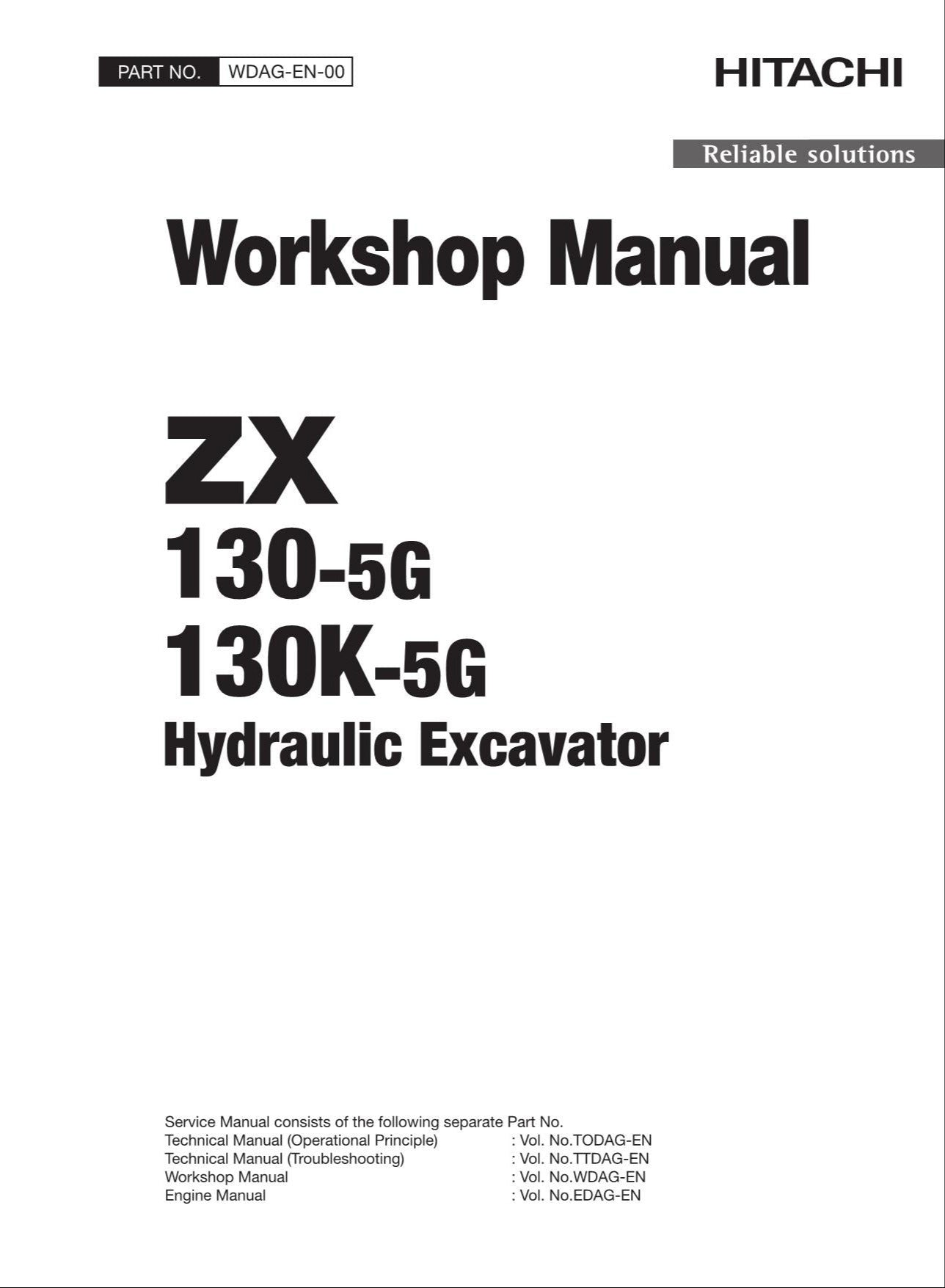 HITACHI ZAXIS ZX130-5G130K-5G Excavator Workshop Service Manual