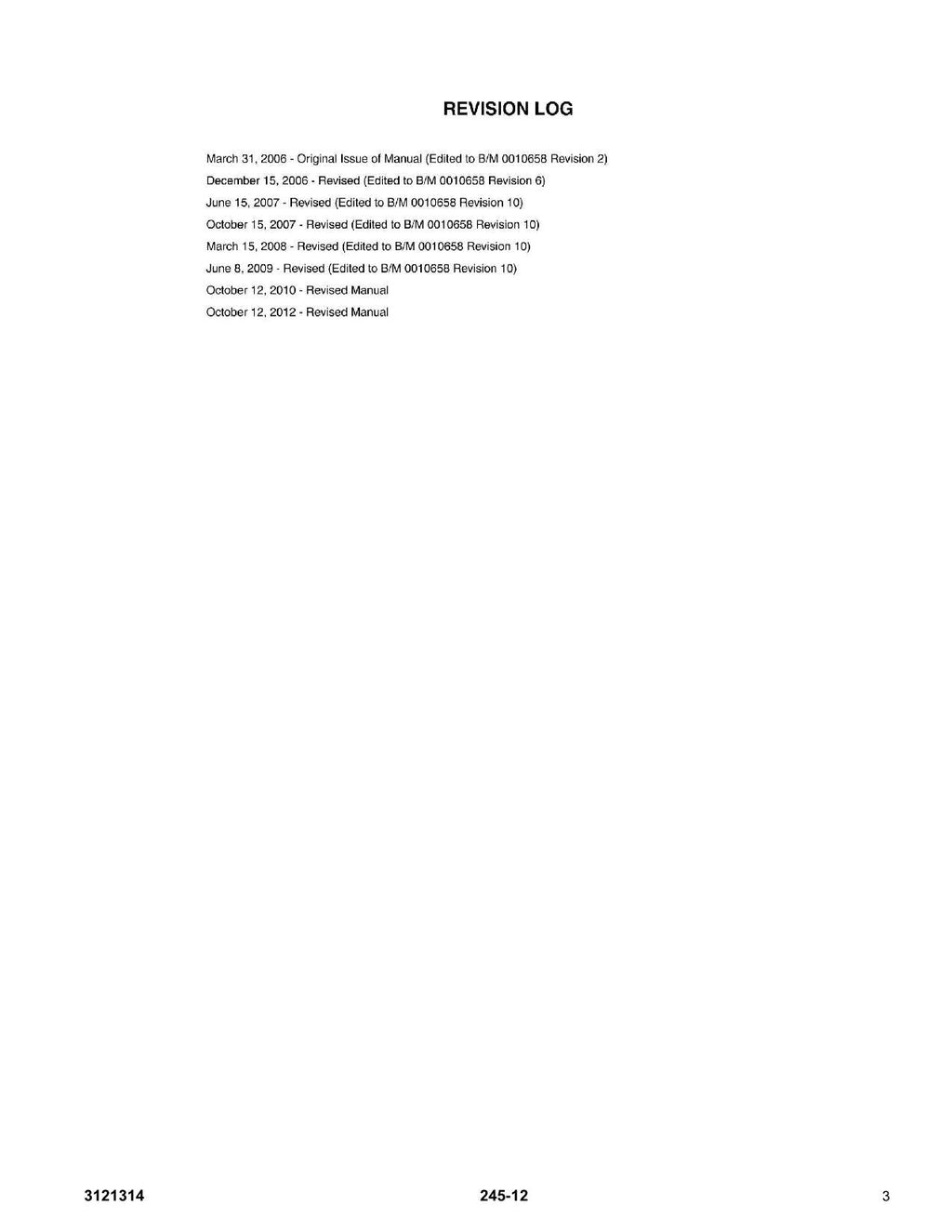 LIFTLUX 245-12 Scissor Lift Parts Catalog Manual