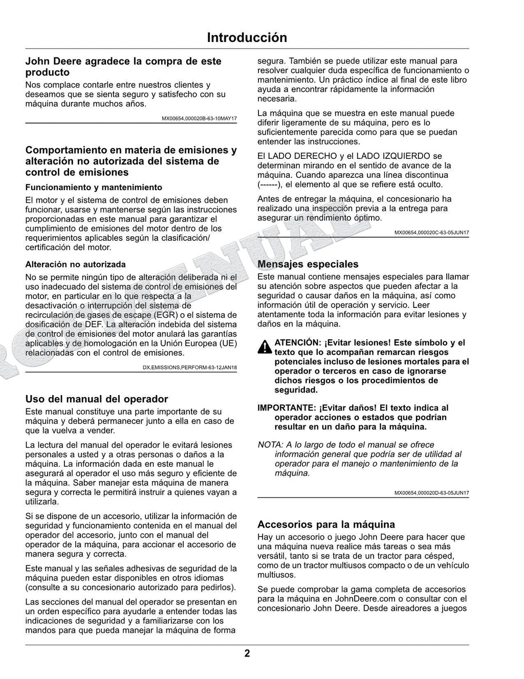 John Deere TH 6X4D cocodrilo Manual del Operador Español SN 140001-150000