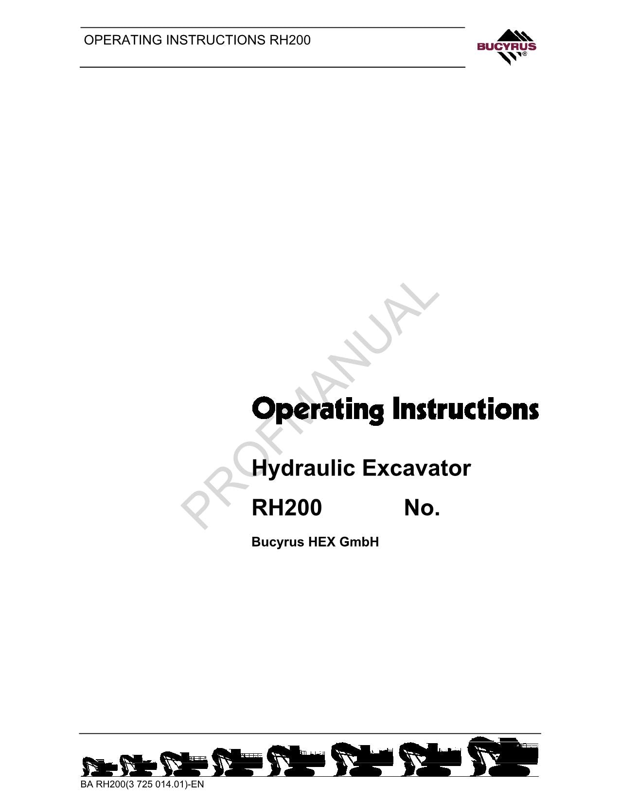 Caterpillar Cat RH200 6050 Hydraulic Excavator OPERATORS MAINTENANCE MANUAL