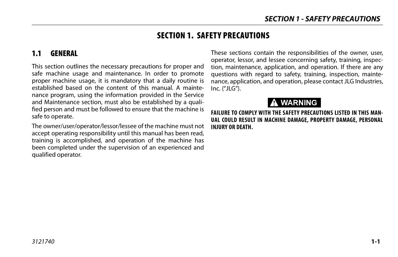 Manual del operador de mantenimiento y operación del mástil vertical JLG Ecolift 50 Ecolift 70