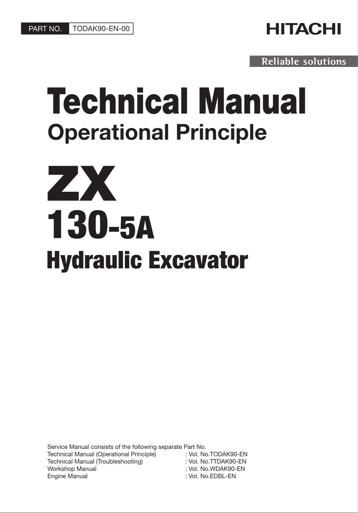 HITACHI ZAXIS ZX130-5A Excavator Operational Principle Technical Manual