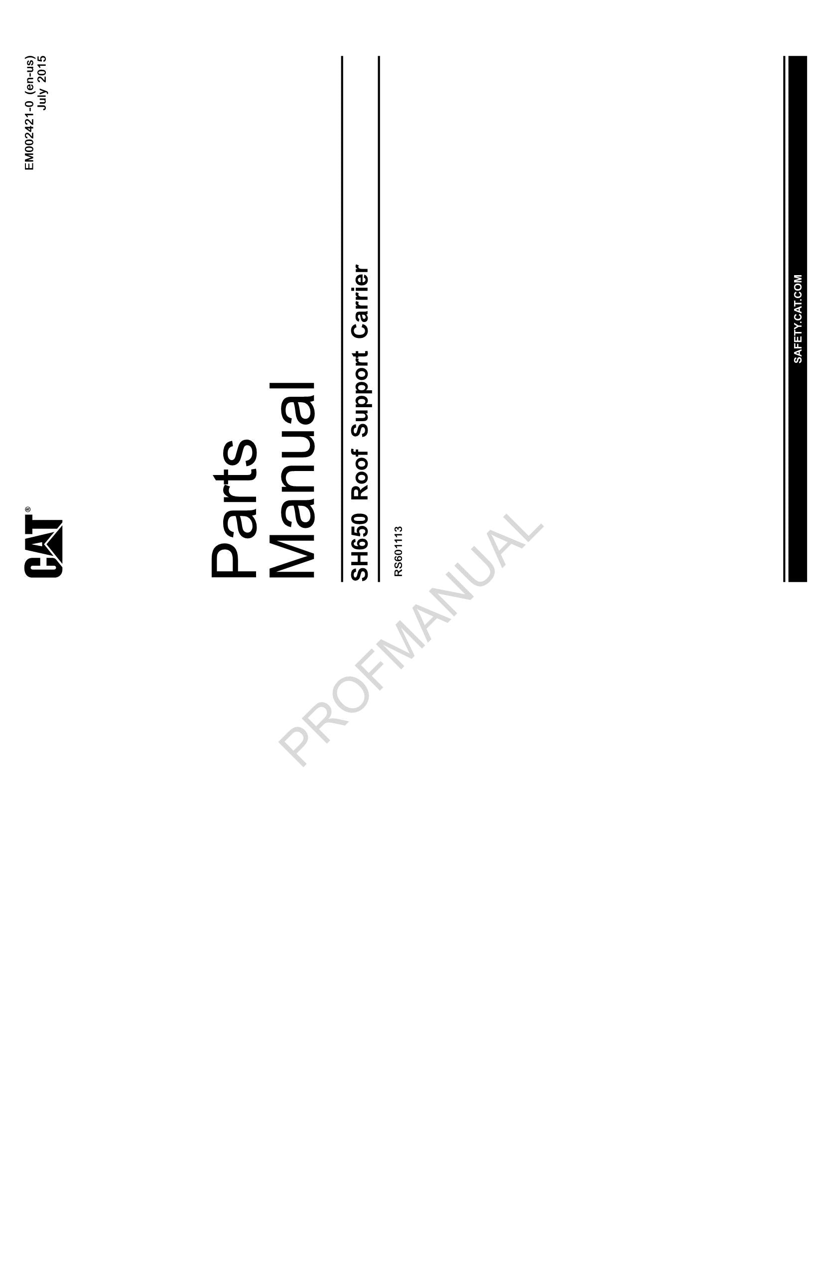 Catálogo de piezas de tajo largo subterráneo Caterpillar SH650 Carrier Manual ser RS601113