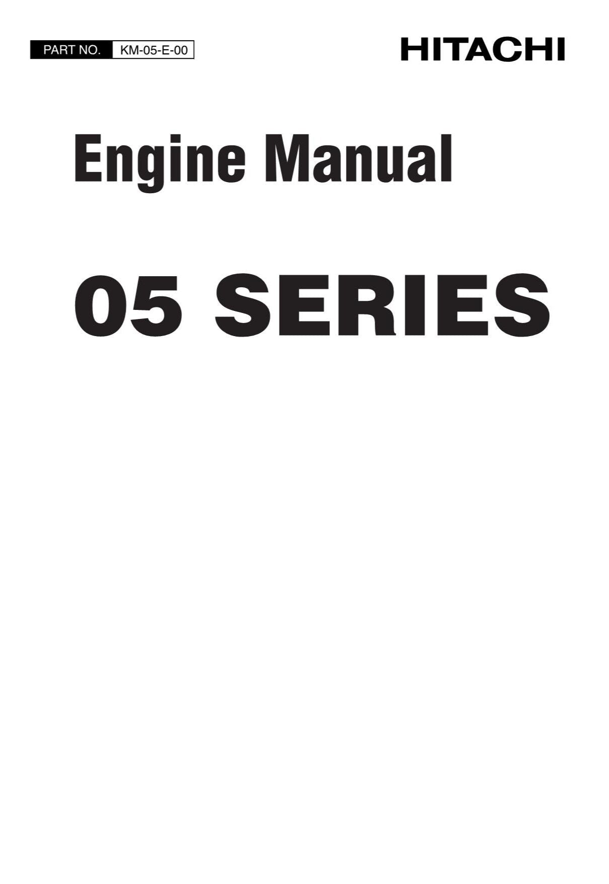 Hitachi ZX30 ZX30UR ZX35 ZX40UR ZX40UR-3 ZW20 ZW20L VR308 Engine Service manual