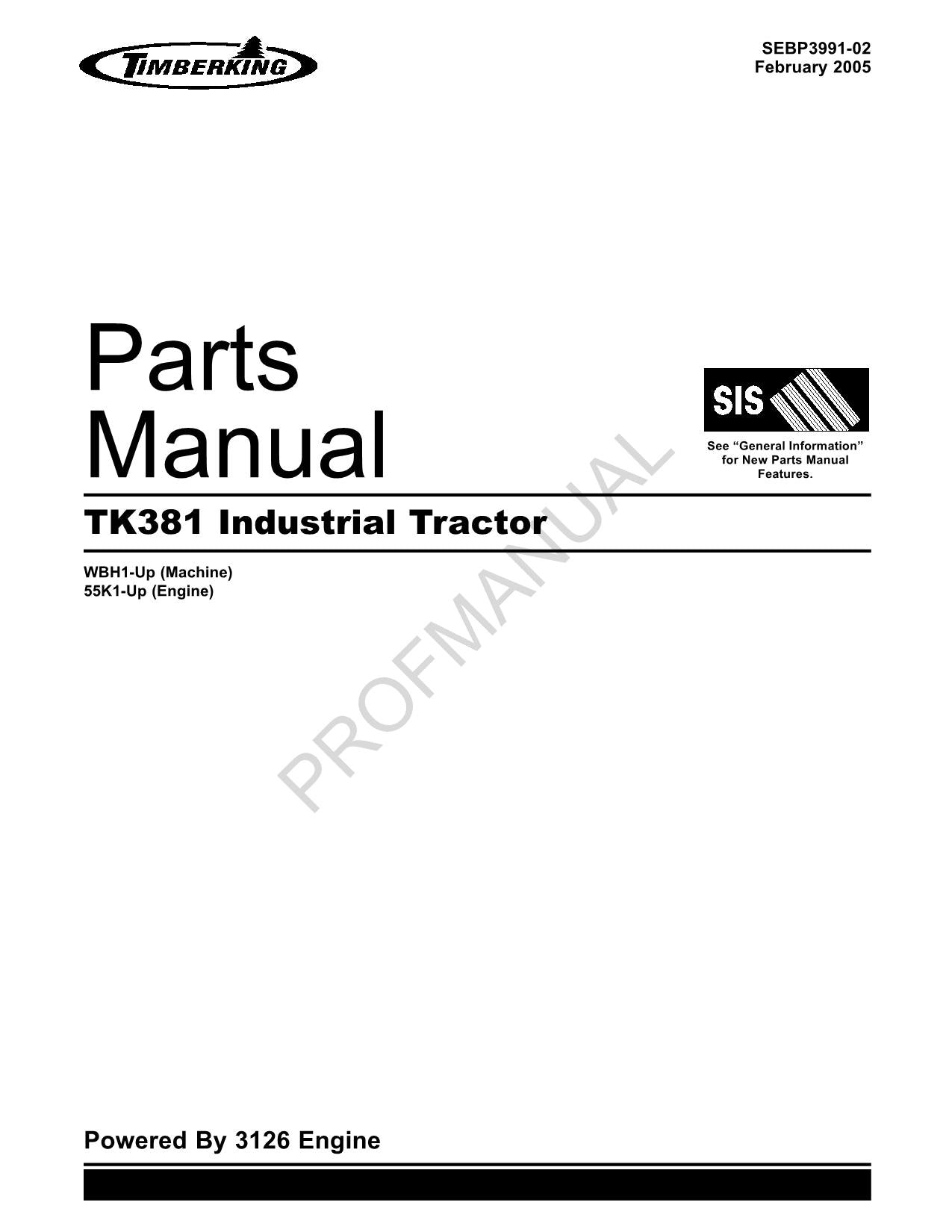 Manual del catálogo de piezas del cargador industrial Caterpillar TK381