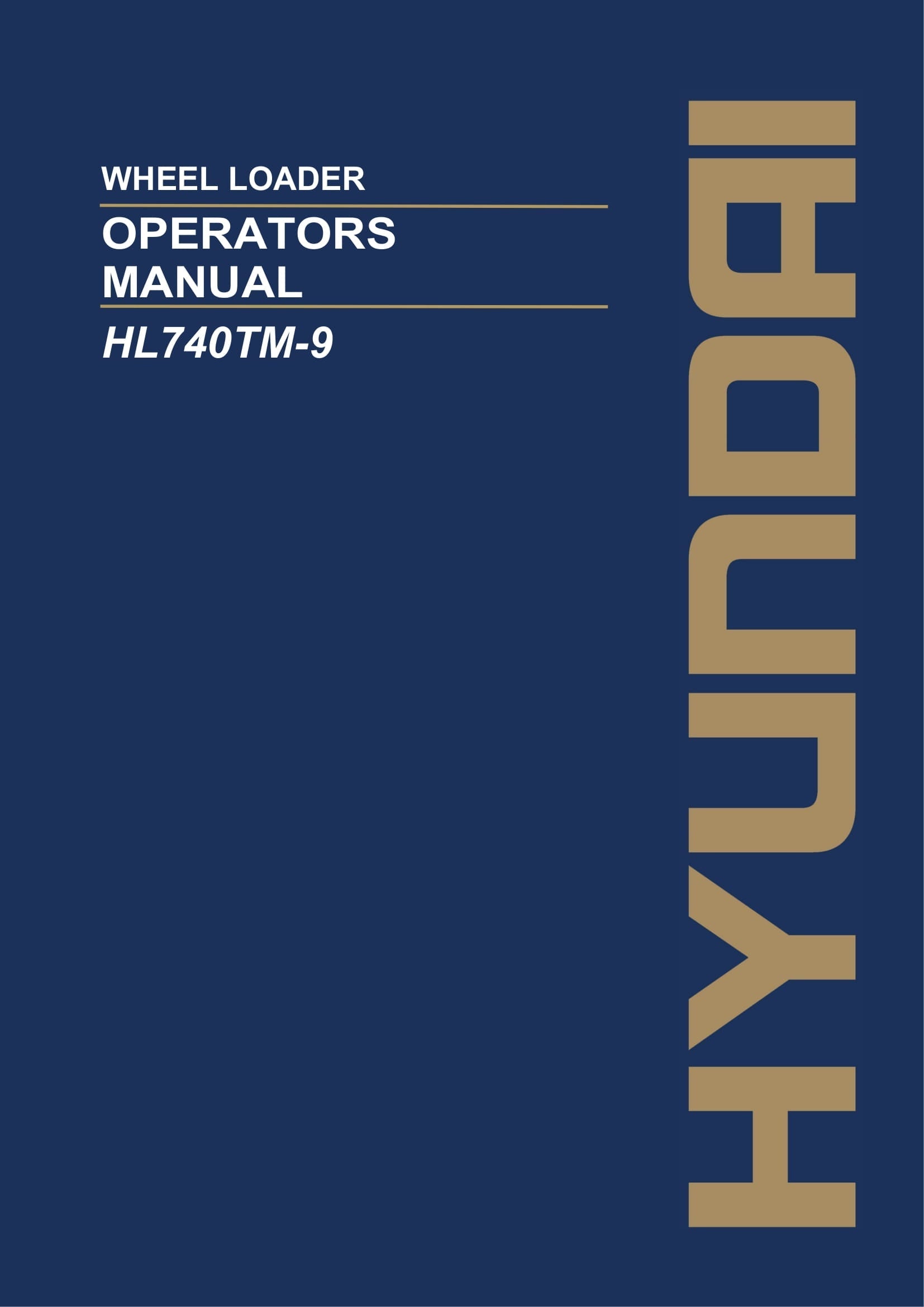 Hyundai HL740TM-9 WHEEL LOADER Operators Maintenance Manual