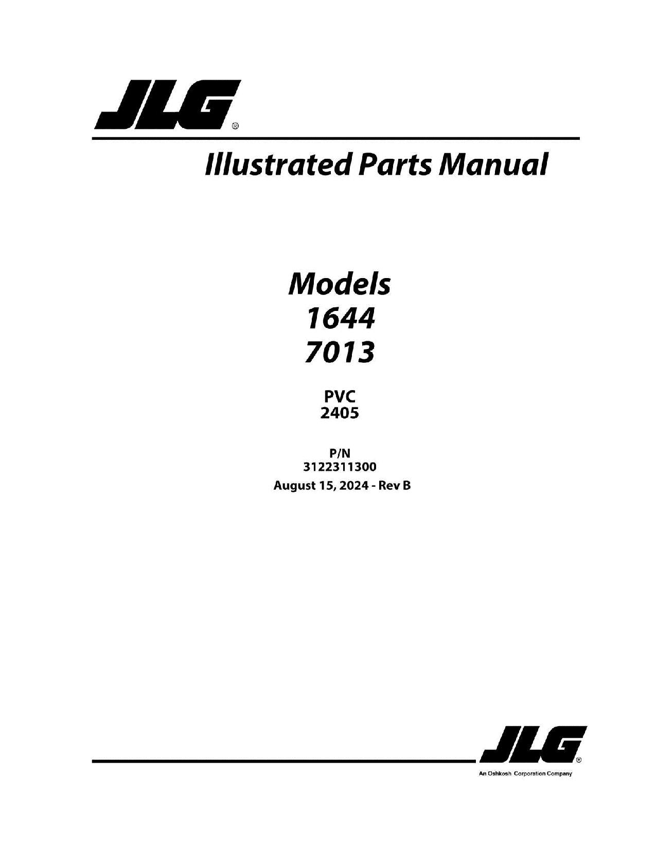 Manual del catálogo de piezas del manipulador telescópico JLG 1644 7013H