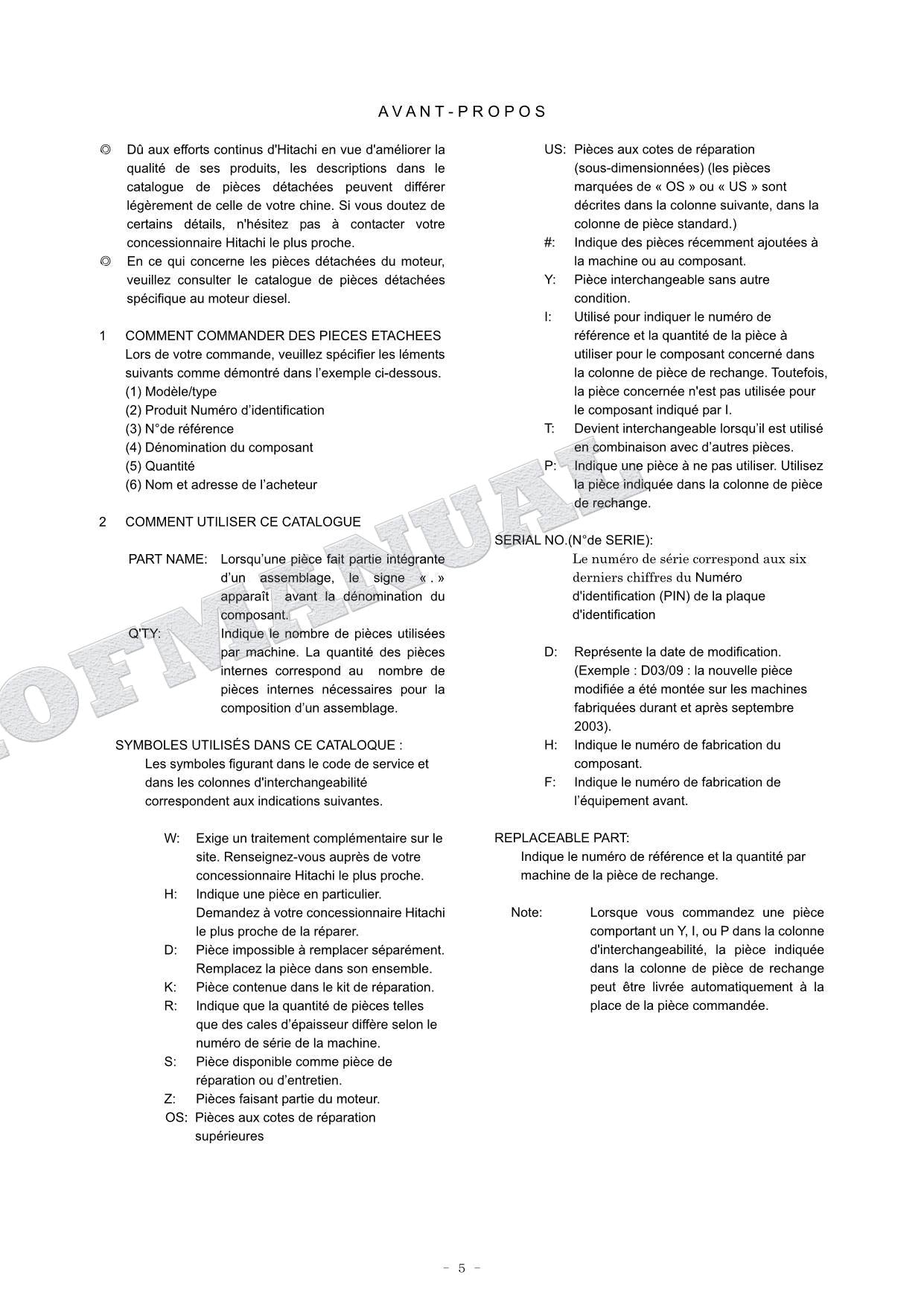 Manual del catálogo de piezas de la excavadora de cuchilla angular HITACHI ZX35U-3 ZX50U-3 ZX60USB-3