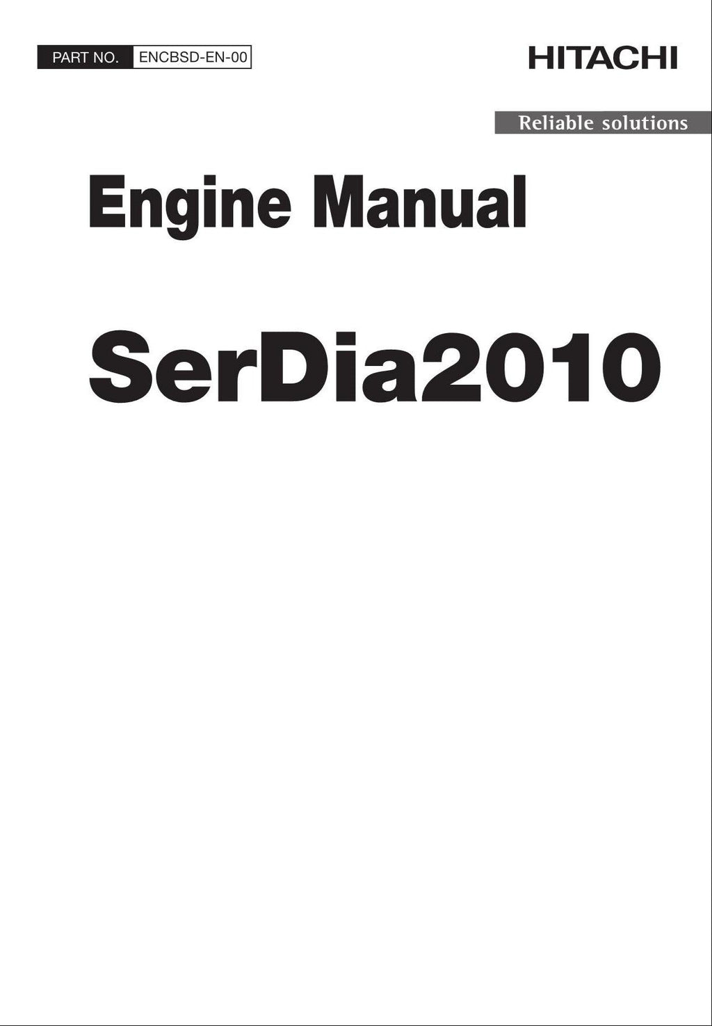 Hitachi SerDia2010 Wheel Loader Engine Manual