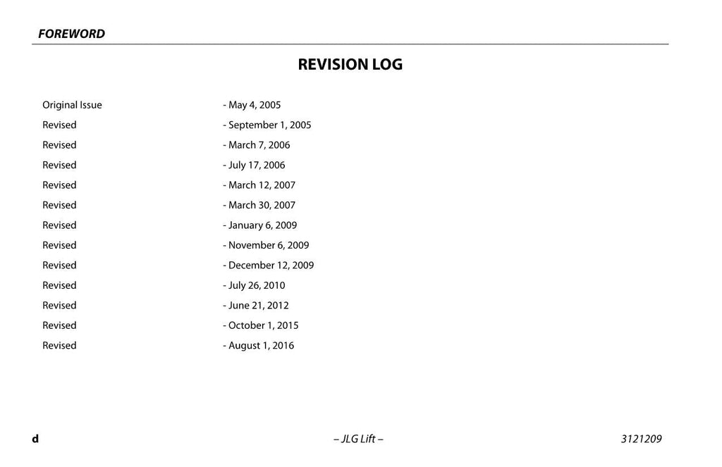 JLG 800A 800AJ Boom Lift Maintenance Operation Operators Manual 3121209