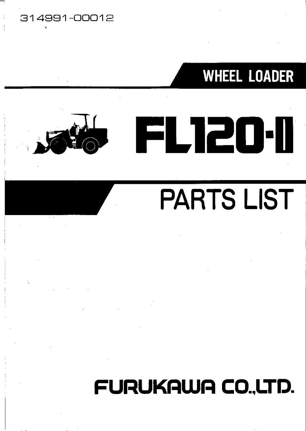Hitachi FL120-2 Wheel Loader Parts Catalog Manual SN all