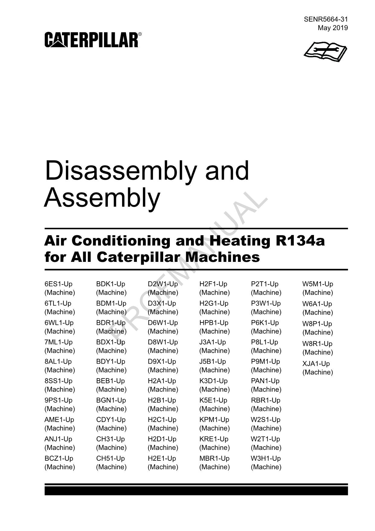 Caterpillar Air Conditioning R134a Machine Disass Assembly Service Manual