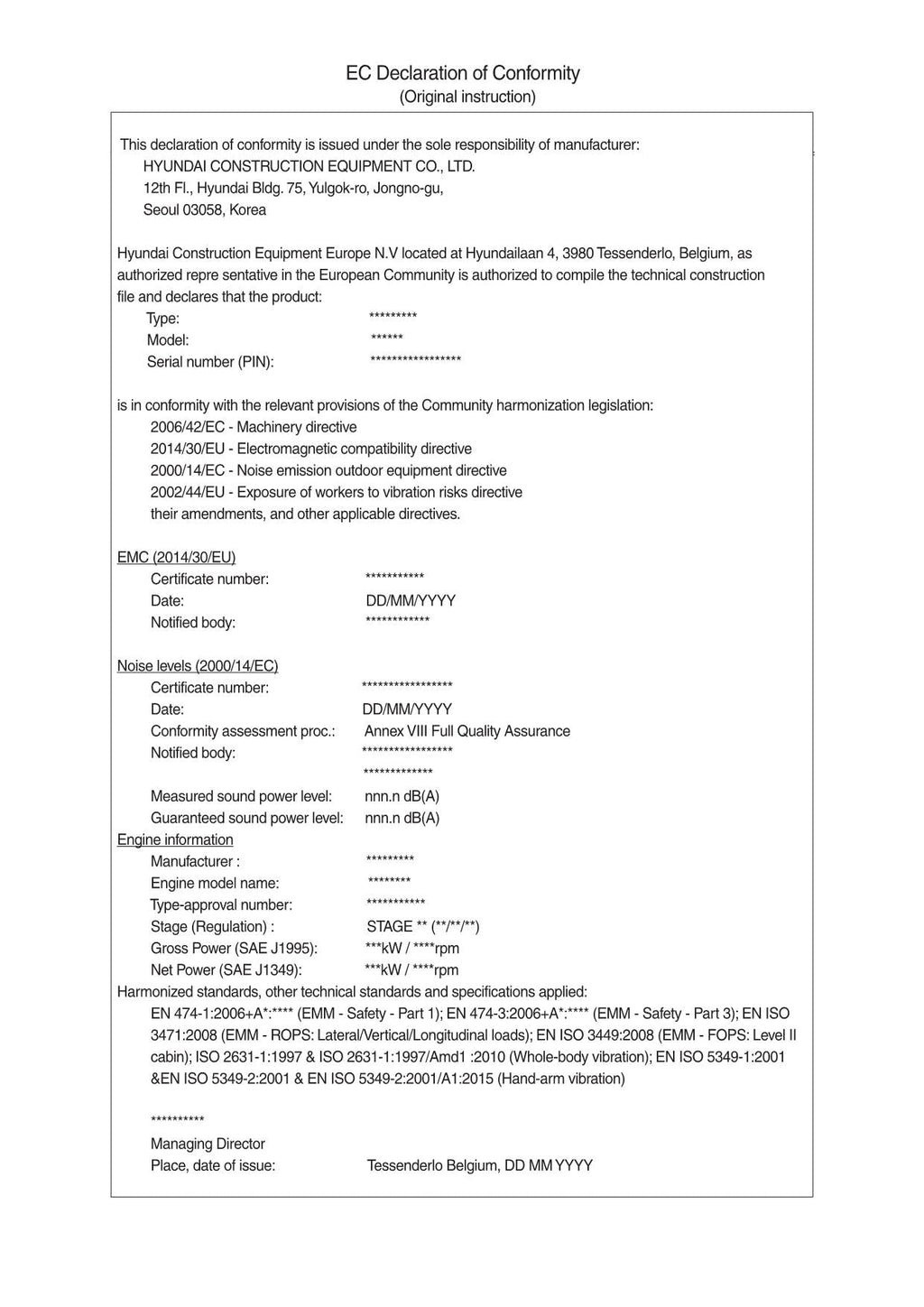 Hyundai HW180 WHEELED EXCAVATOR Operators Maintenance Manual