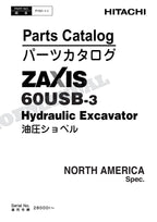 HITACHI ZAXIS ZX60USB-3 NORTH AMERICA Spec Excavator Parts Catalog Manual