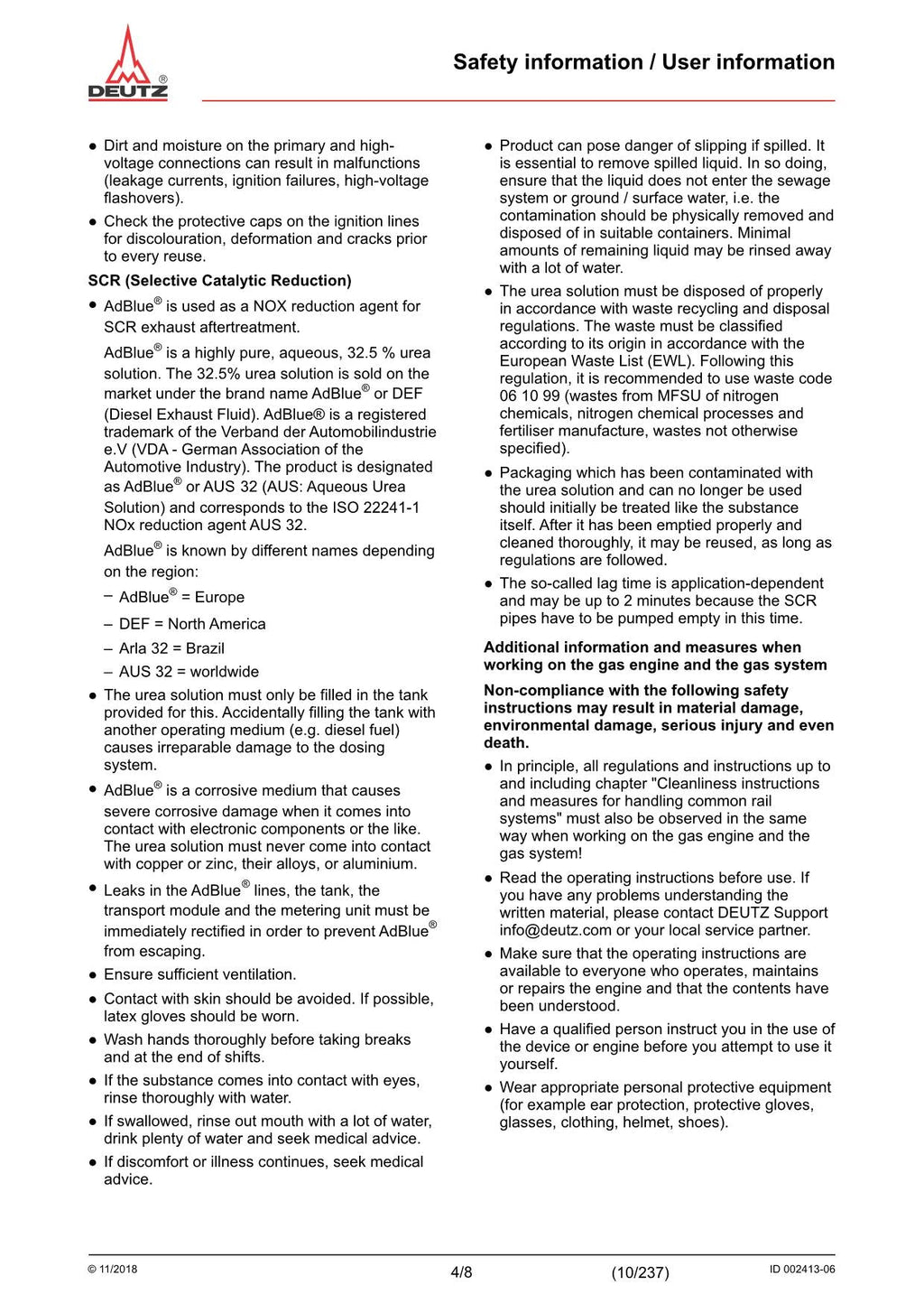 Deutz Hitachi TD TCD 2.9 L4 Engine Wheel Loader Workshop Manual