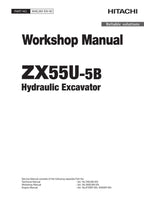 Manual de servicio y reparación de la excavadora Hitachi ZX55U-5B