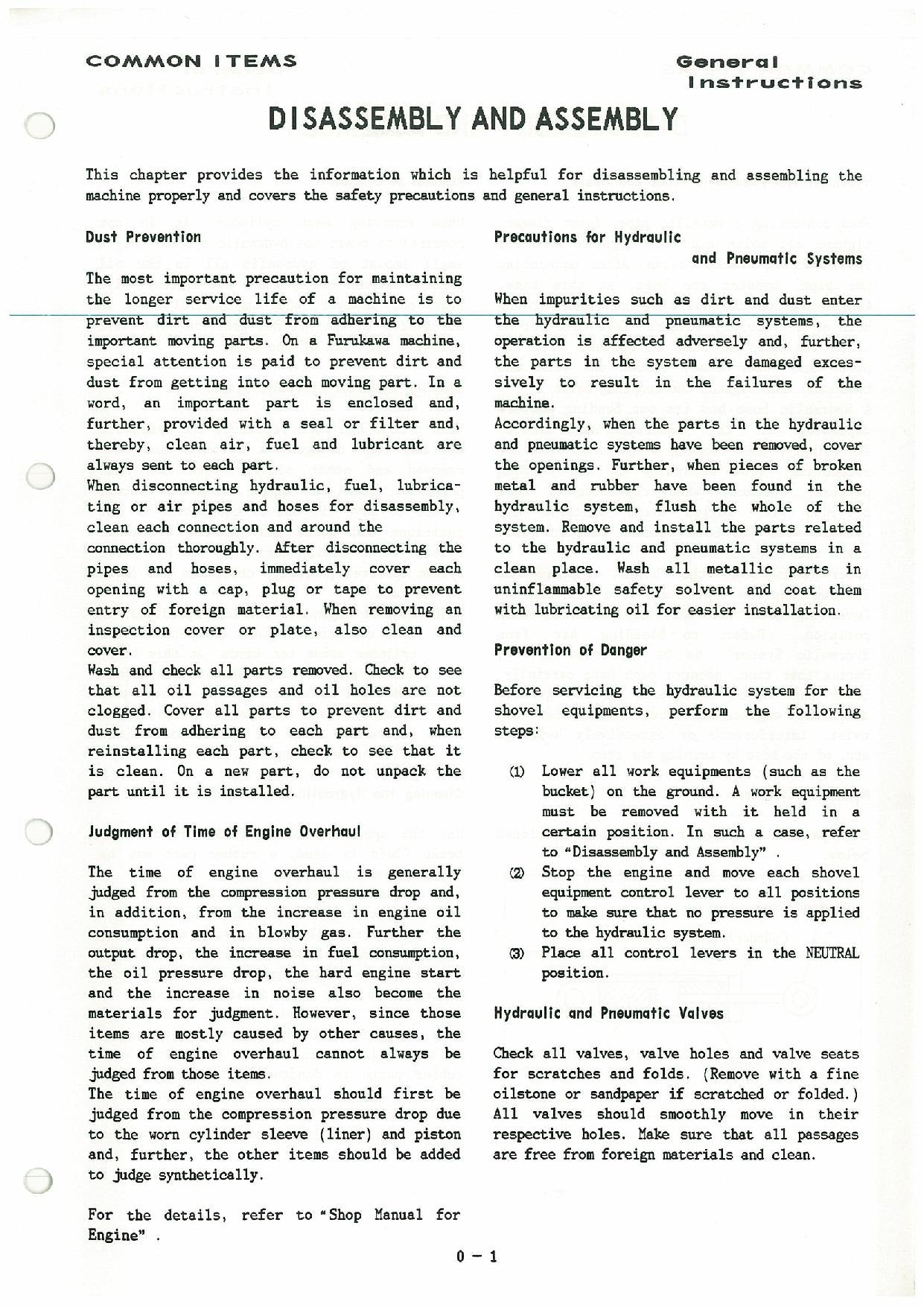 Hitachi FL270-1 Wheel Loader Workshop Manual