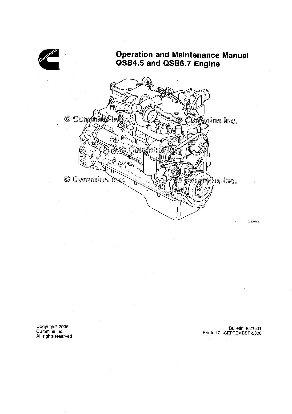 Hyundai CUMMINS QSB4.5 6.7 Tier3 ENGINE Operation Maintenance Manual