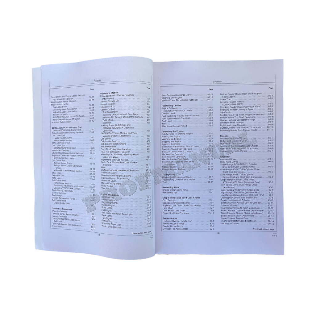 Manual del operador de la cosechadora John Deere 9450, 9550 y 9650 + ¡Extra! OMH202764