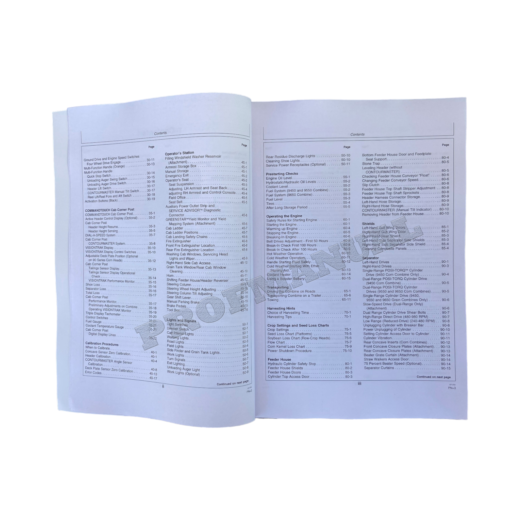 Manual del operador de la cosechadora John Deere 9450, 9550 y 9650 + ¡Extra! OMH202764