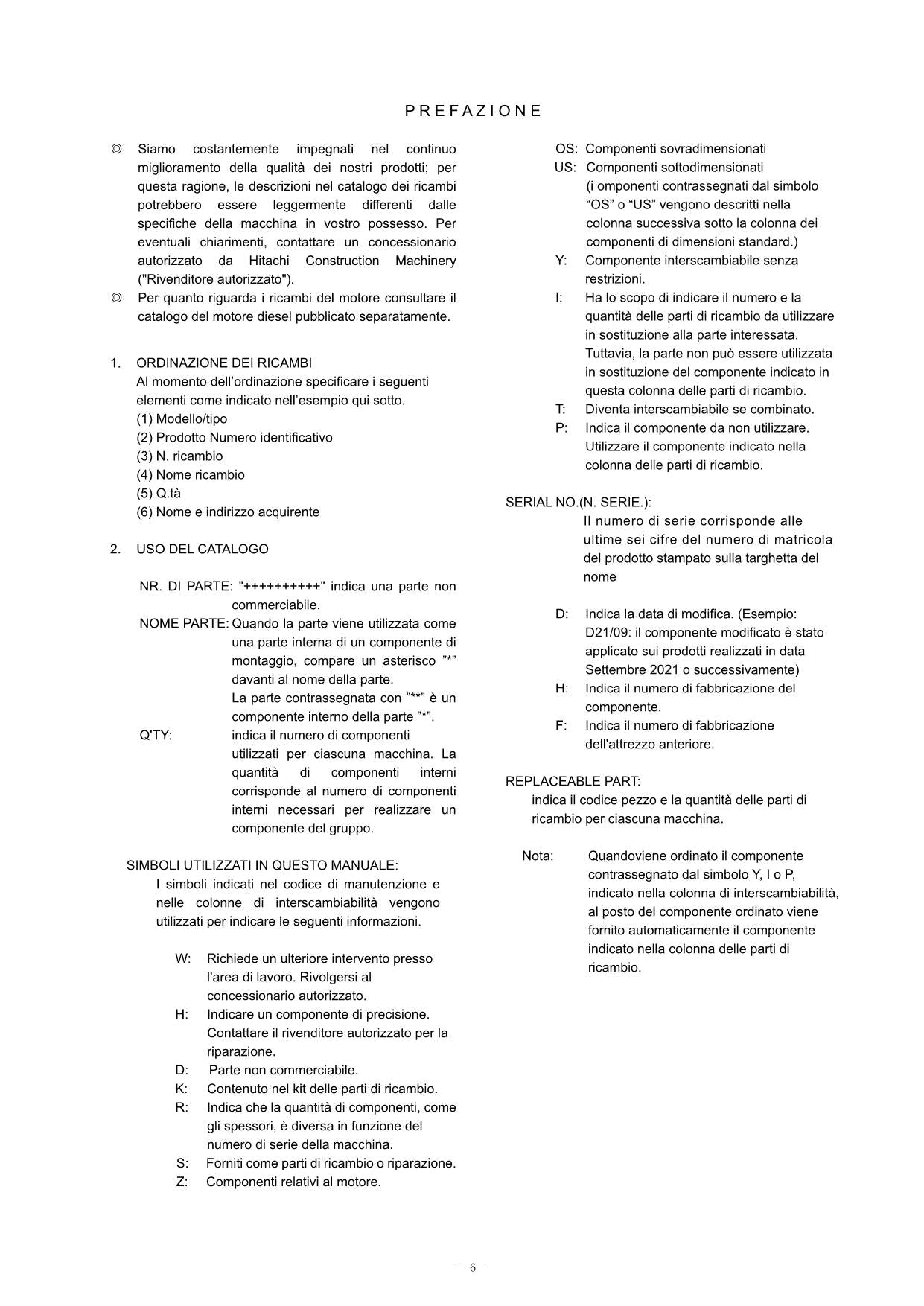 Hitachi ZW550-6 North America Spec Wheel Loader Parts Catalog Manual