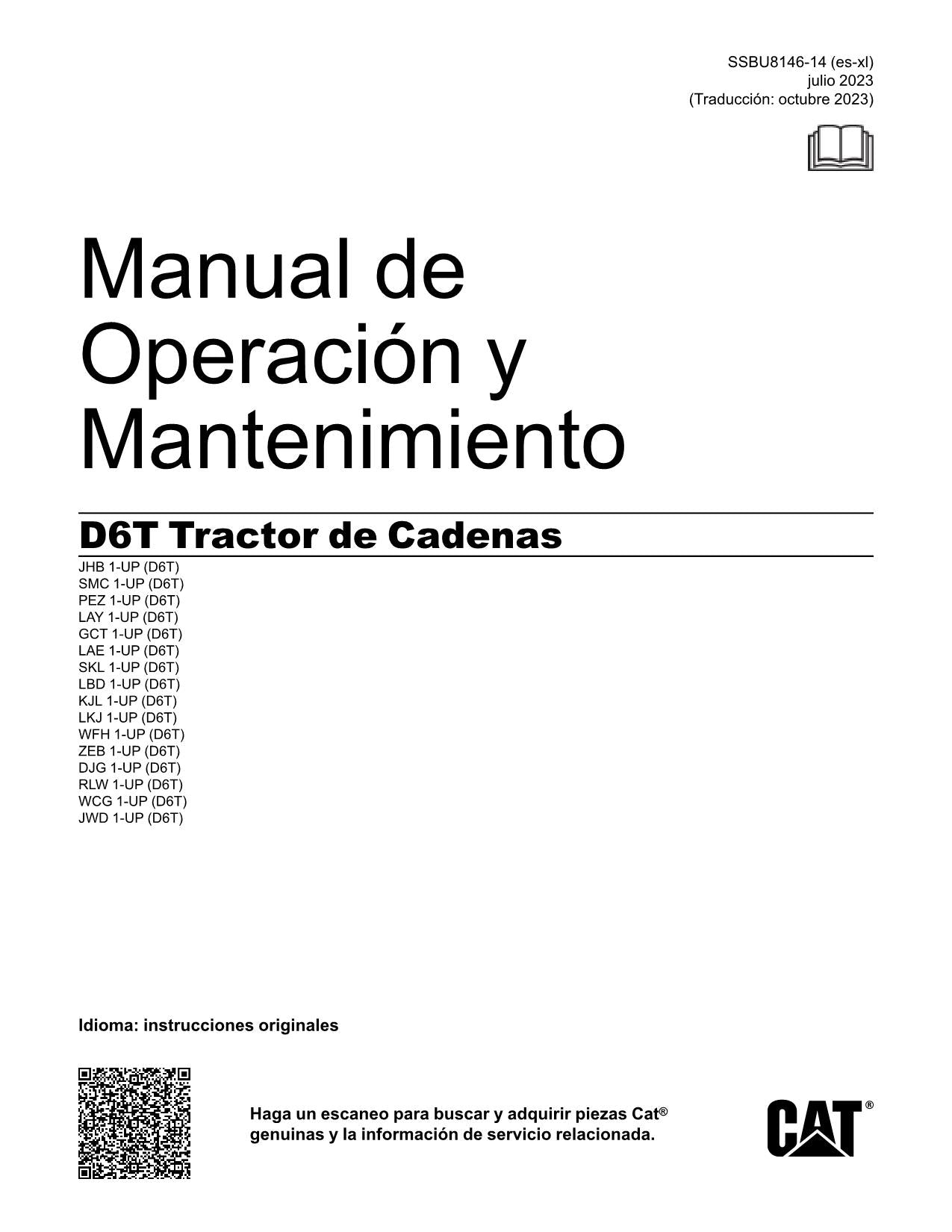 Caterpillar D6T Tractor de Cadenas Manual de Operación y Mantenimiento SSBU8146