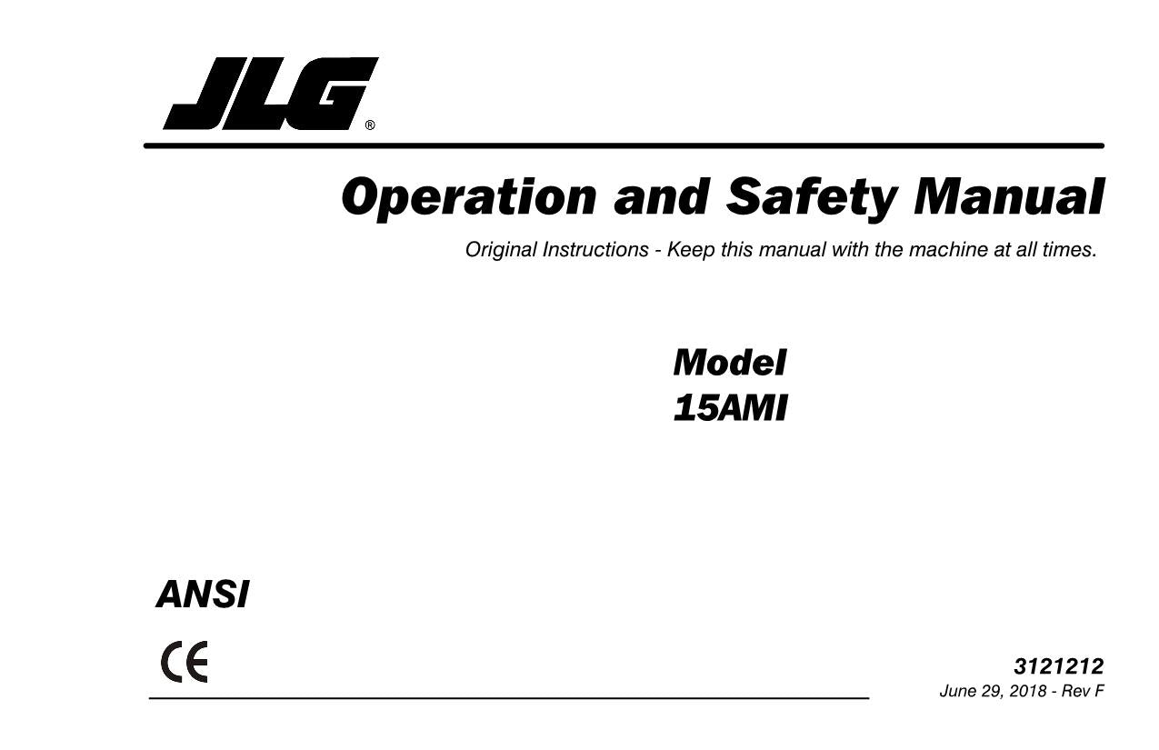 Manual del operador de mantenimiento y operación del mástil vertical JLG 15AMI