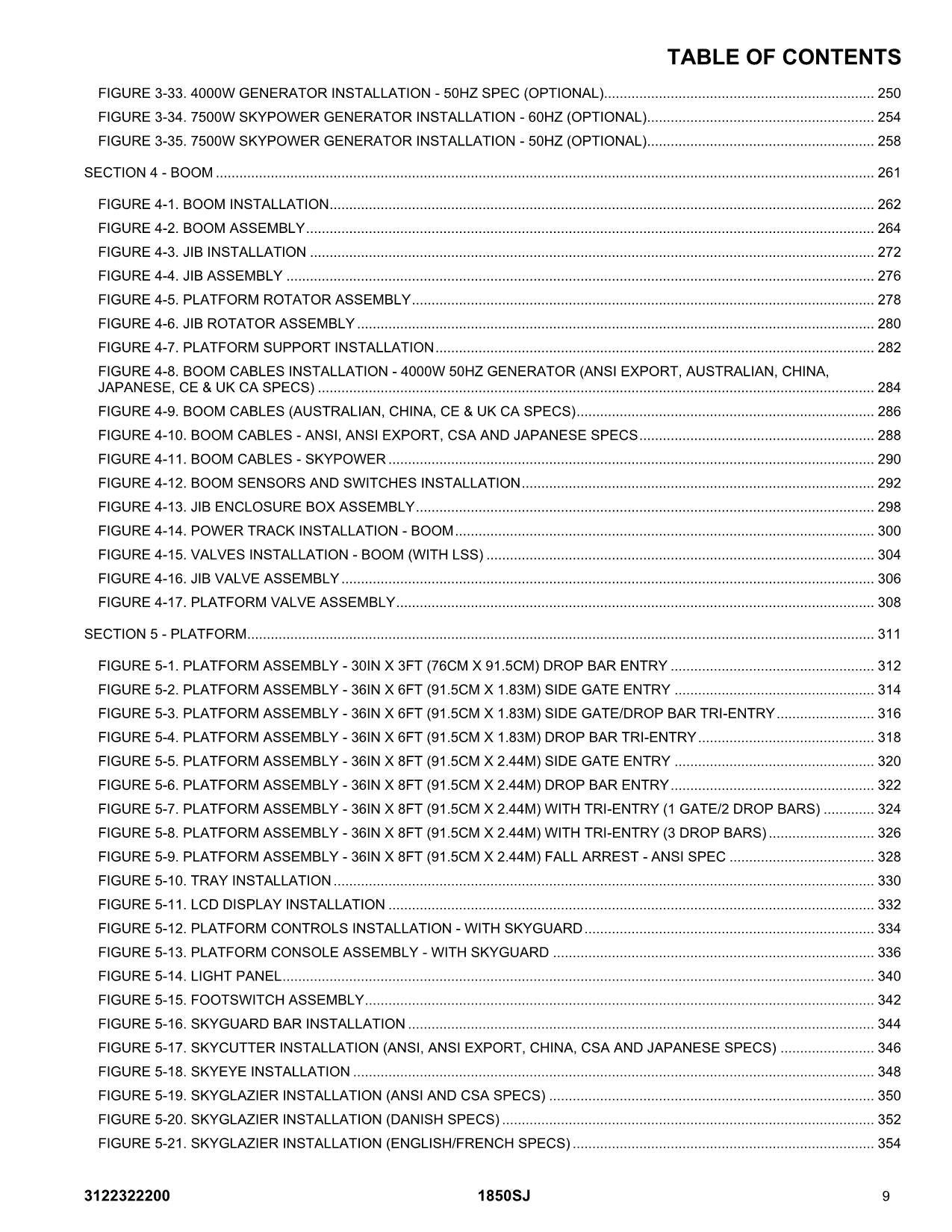 JLG 1850SJ  Boom Lift Parts Catalog Manual