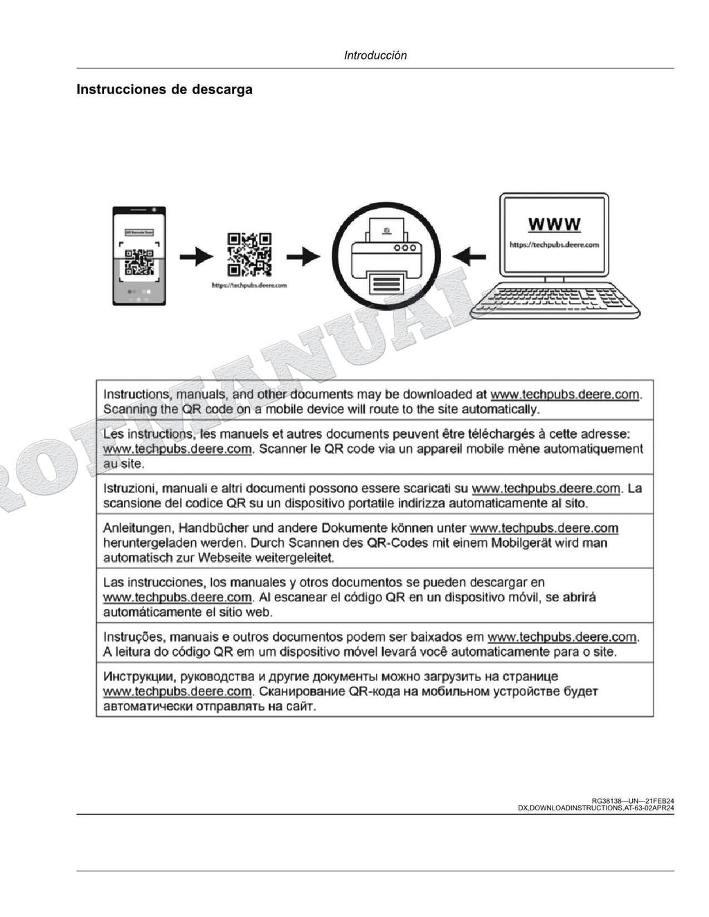 John Deere s 6M 145 - 185 MW 6MH 155 MW Tractor Manual del Operador MY2025