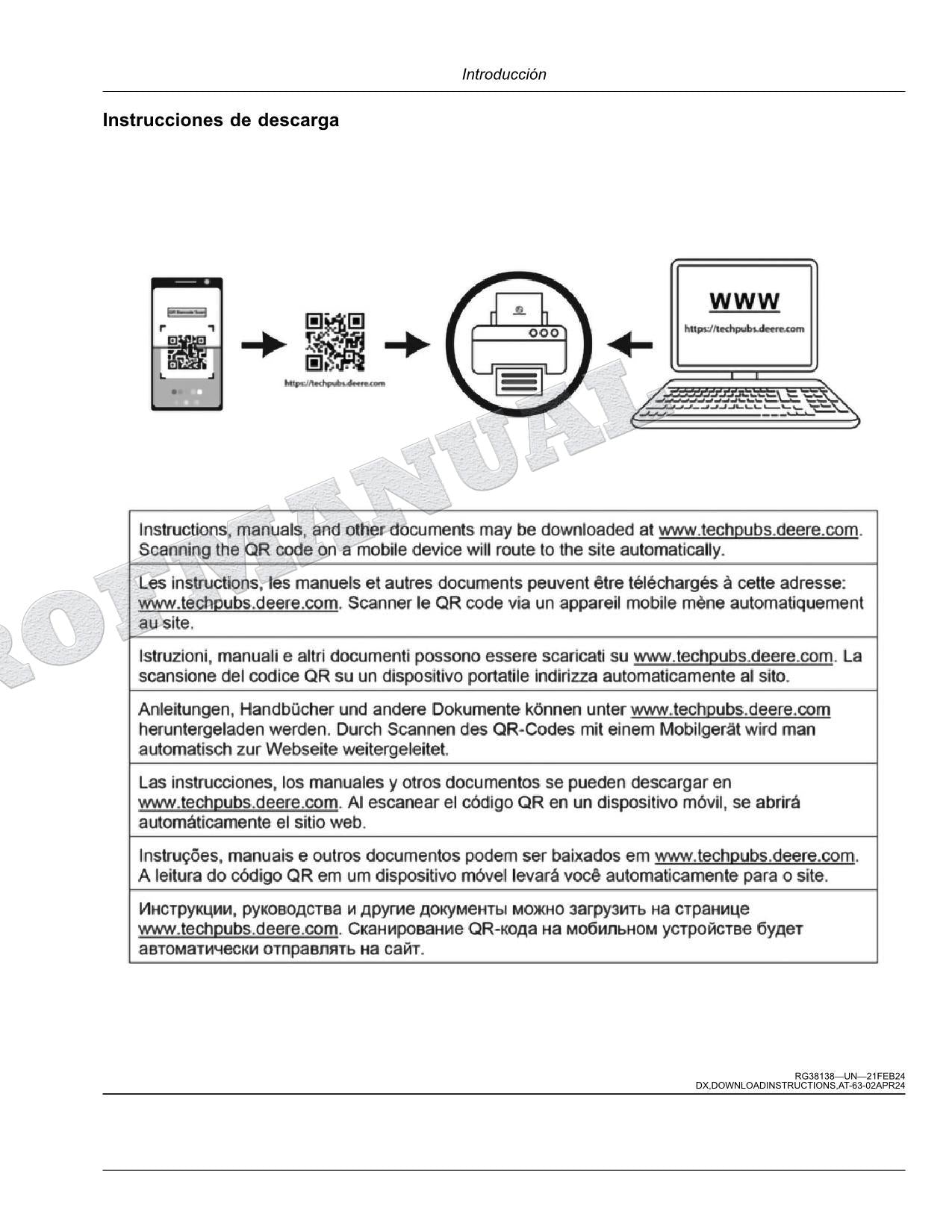 John Deere s 6M 145 - 185 MW 6MH 155 MW Tractor Manual del Operador MY2025